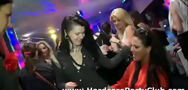  Amateur babes suck cock at CFNM party
